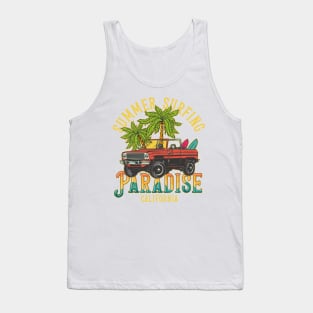 Summer Surfing Paradise California Tank Top